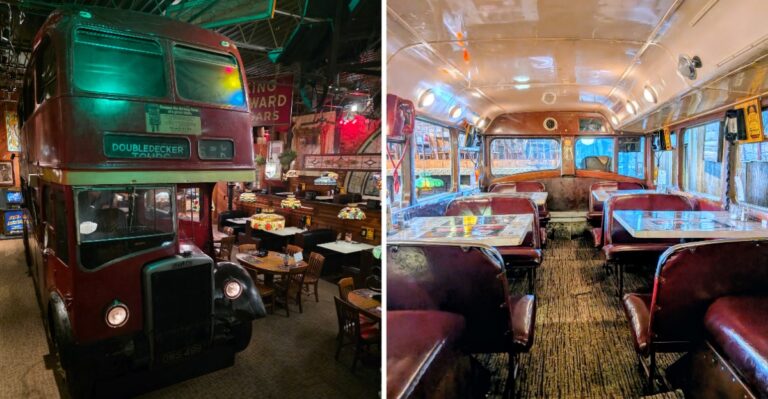 This Indiana Pizza Shop Lets You Eat Inside a Vintage Double-Decker Bus